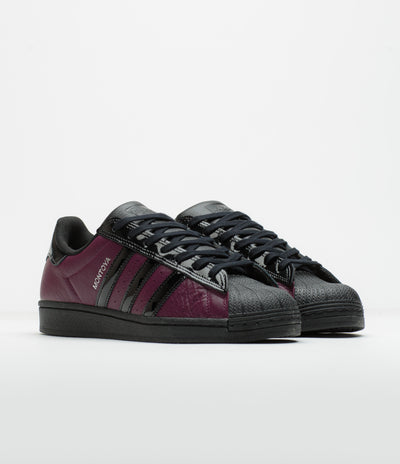 Adidas x Marcos Montoya Superstar ADV Shoes in Red Night and Core Black / Red Night