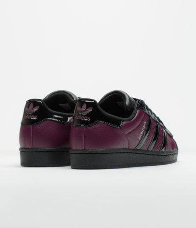 Adidas x Marcos Montoya Superstar ADV Shoes in Red Night and Core Black / Red Night