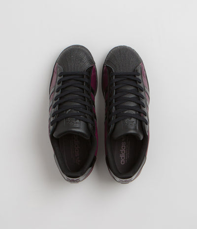 Adidas x Marcos Montoya Superstar ADV Shoes in Red Night and Core Black / Red Night