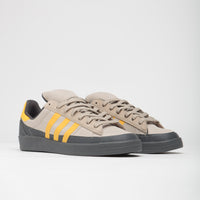 Adidas x Pop Trading Company Campus ADV Shoes - Grey Six / Active Gold / Clay Brown thumbnail