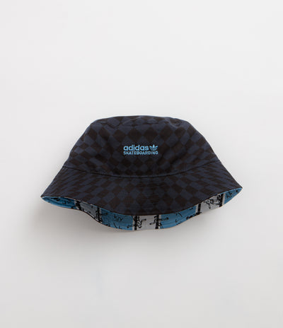 Adidas x Thrasher x AFA Bucket Hat in Night Navy and Light Blue