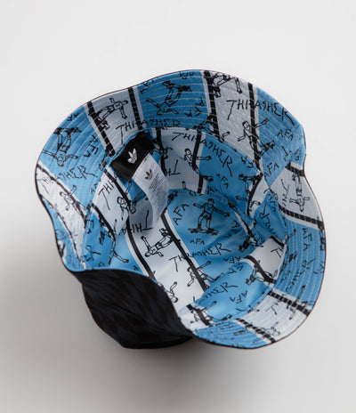 Adidas x Thrasher x AFA Bucket Hat in Night Navy and Light Blue