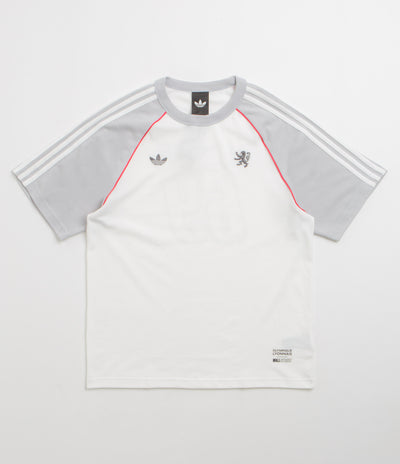 Adidas x Wall Street x Olympique Lyonnais Jersey in White and Solid Grey / Active Pink