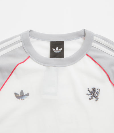 Adidas x Wall Street x Olympique Lyonnais Jersey in White and Solid Grey / Active Pink