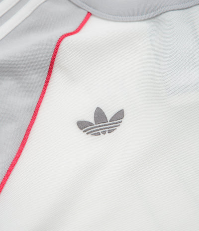 Adidas x Wall Street x Olympique Lyonnais Jersey in White and Solid Grey / Active Pink