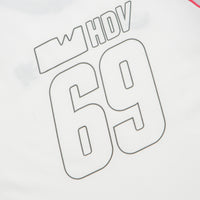 Adidas x Wall Street x Olympique Lyonnais Jersey in White and Solid Grey / Active Pink thumbnail