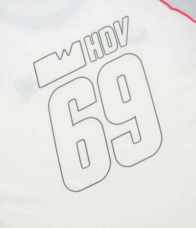 Adidas x Wall Street x Olympique Lyonnais Jersey in White and Solid Grey / Active Pink