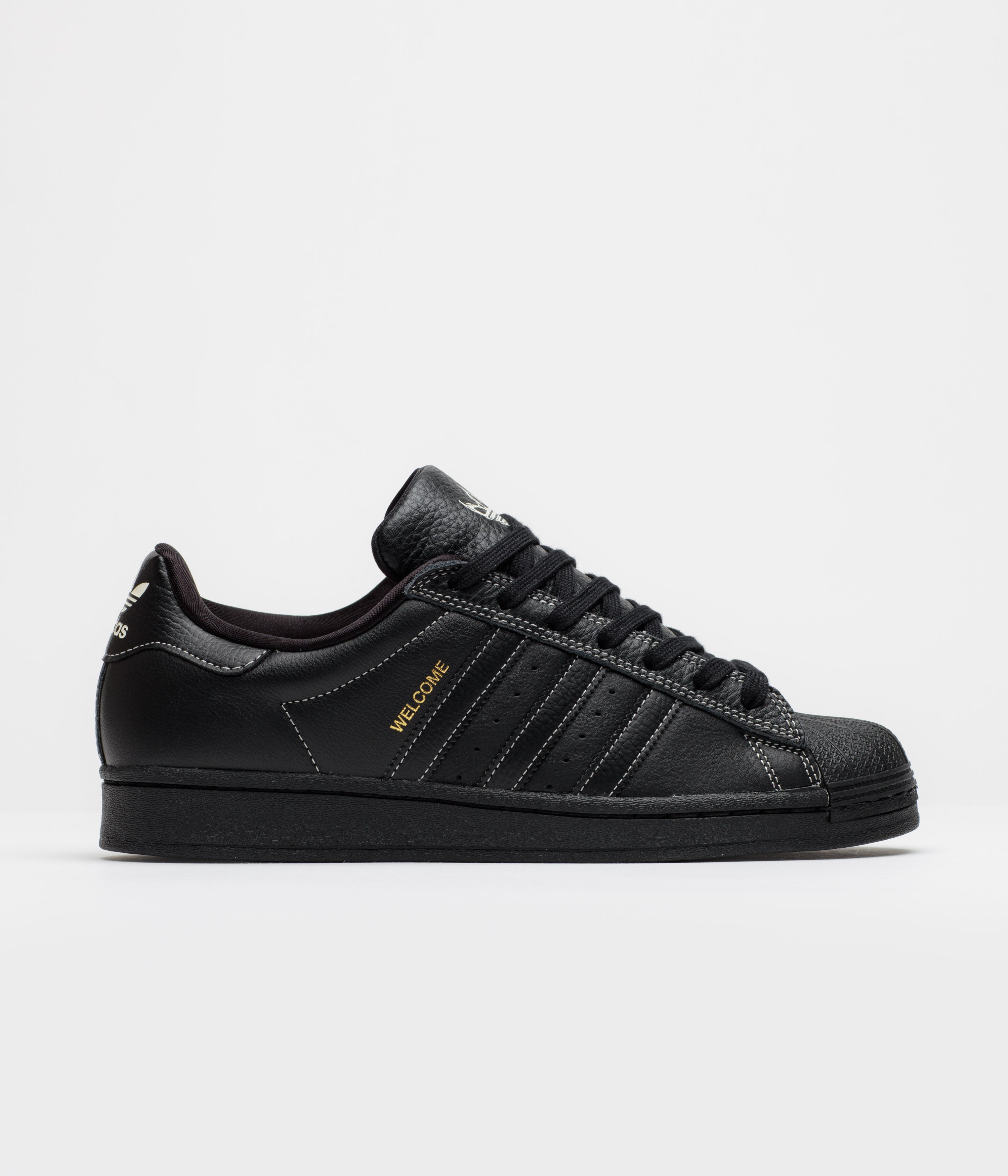 Adidas x Welcome Superstar ADV Shoes - Core Black / Core Black / Off White