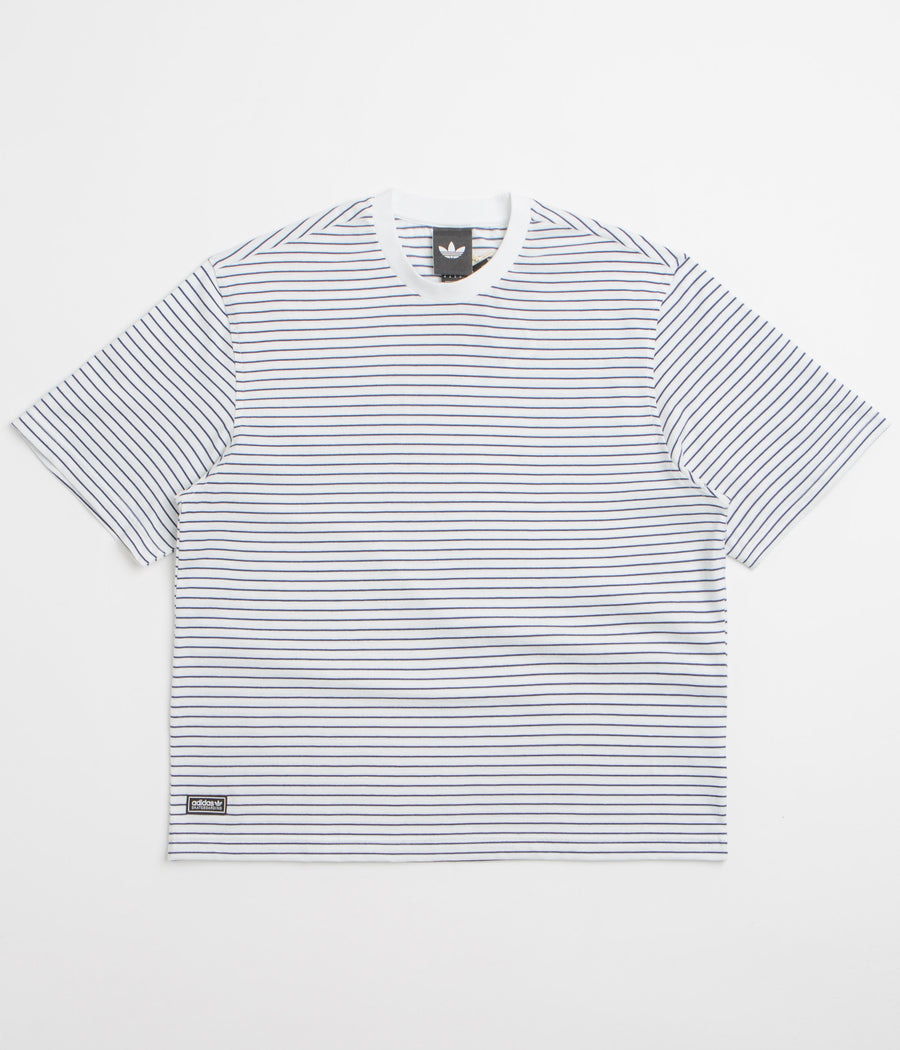 Adidas Yarn Dye T-Shirt - White / Dark Blue