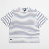 Adidas Yarn Dye T-Shirt in White and Dark Blue thumbnail