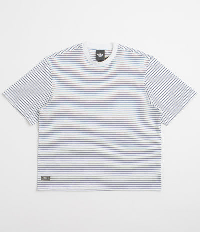 Adidas Yarn Dye T-Shirt in White and Dark Blue