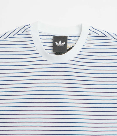 Adidas Yarn Dye T-Shirt in White and Dark Blue