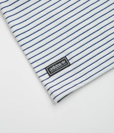 Adidas Yarn Dye T-Shirt in White and Dark Blue
