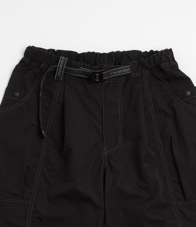 and wander Crinkled Nylon Pants - Black / Black