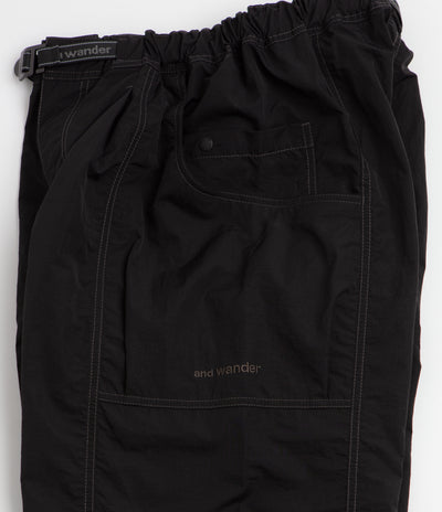 and wander Crinkled Nylon Pants - Black / Black