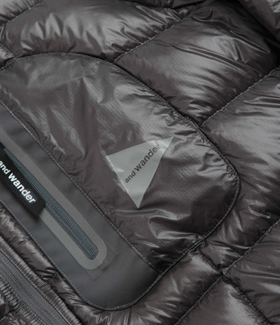 and wander Diamond Stitch Down Jacket in Grey