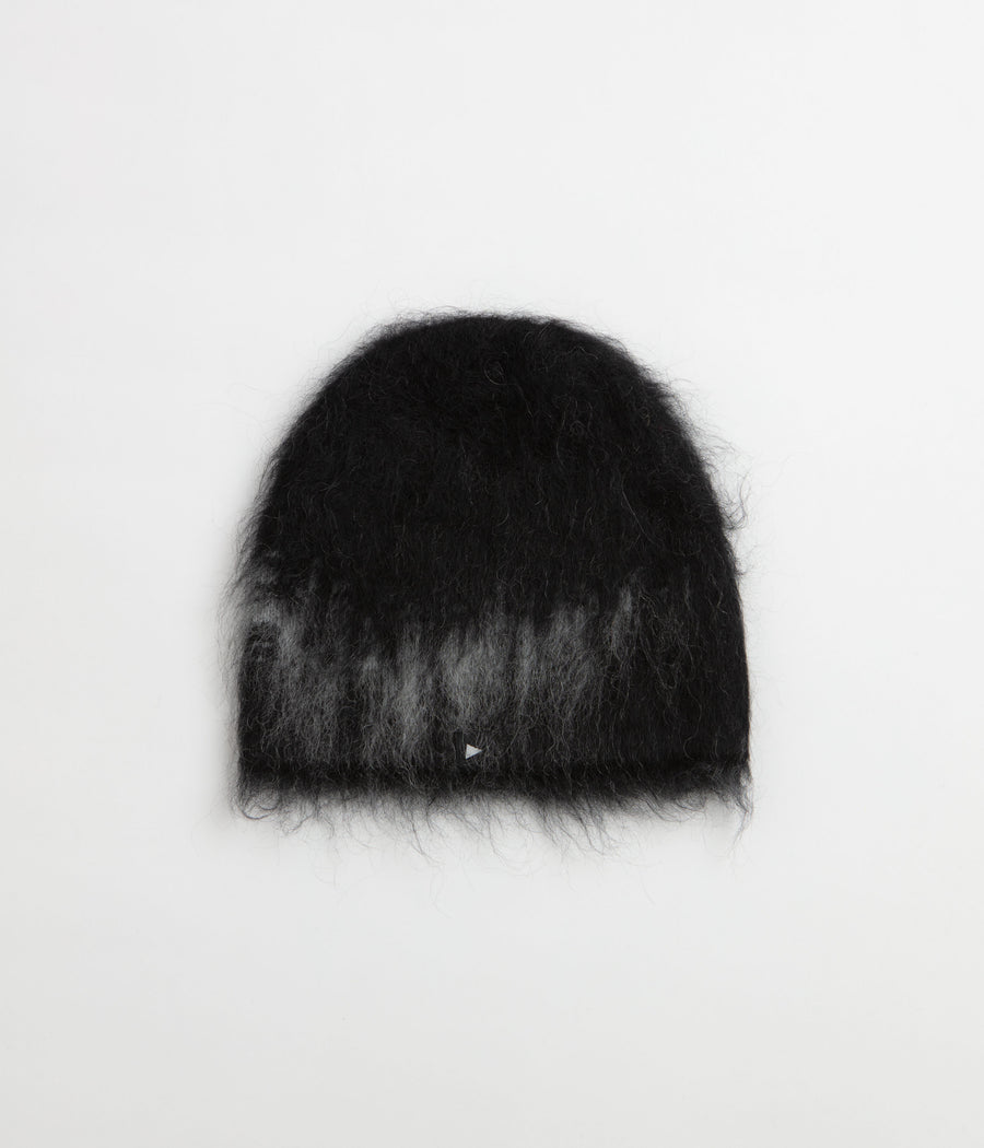 and wander Jacquard Shaggy Knit Beanie - Black