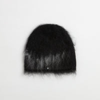 and wander Jacquard Shaggy Knit Beanie - Black thumbnail