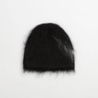 and wander Jacquard Shaggy Knit Beanie - Black thumbnail