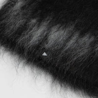 and wander Jacquard Shaggy Knit Beanie - Black thumbnail