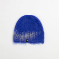 and wander Jacquard Shaggy Knit Beanie - Blue thumbnail