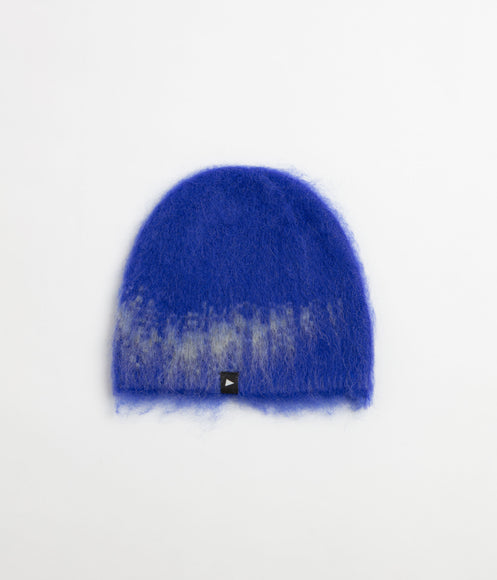 and wander Jacquard Shaggy Knit Beanie - Blue