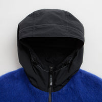 and wander Jacquard Shaggy Knit Full Zip Hoodie - Blue thumbnail