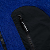 and wander Jacquard Shaggy Knit Full Zip Hoodie - Blue thumbnail