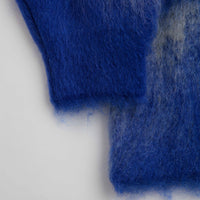 and wander Jacquard Shaggy Knit Full Zip Hoodie - Blue thumbnail