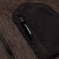 and wander Jacquard Shaggy Knit Full Zip Hoodie - Brown thumbnail