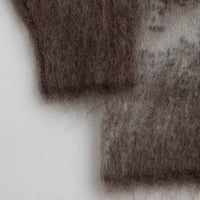and wander Jacquard Shaggy Knit Full Zip Hoodie - Brown thumbnail