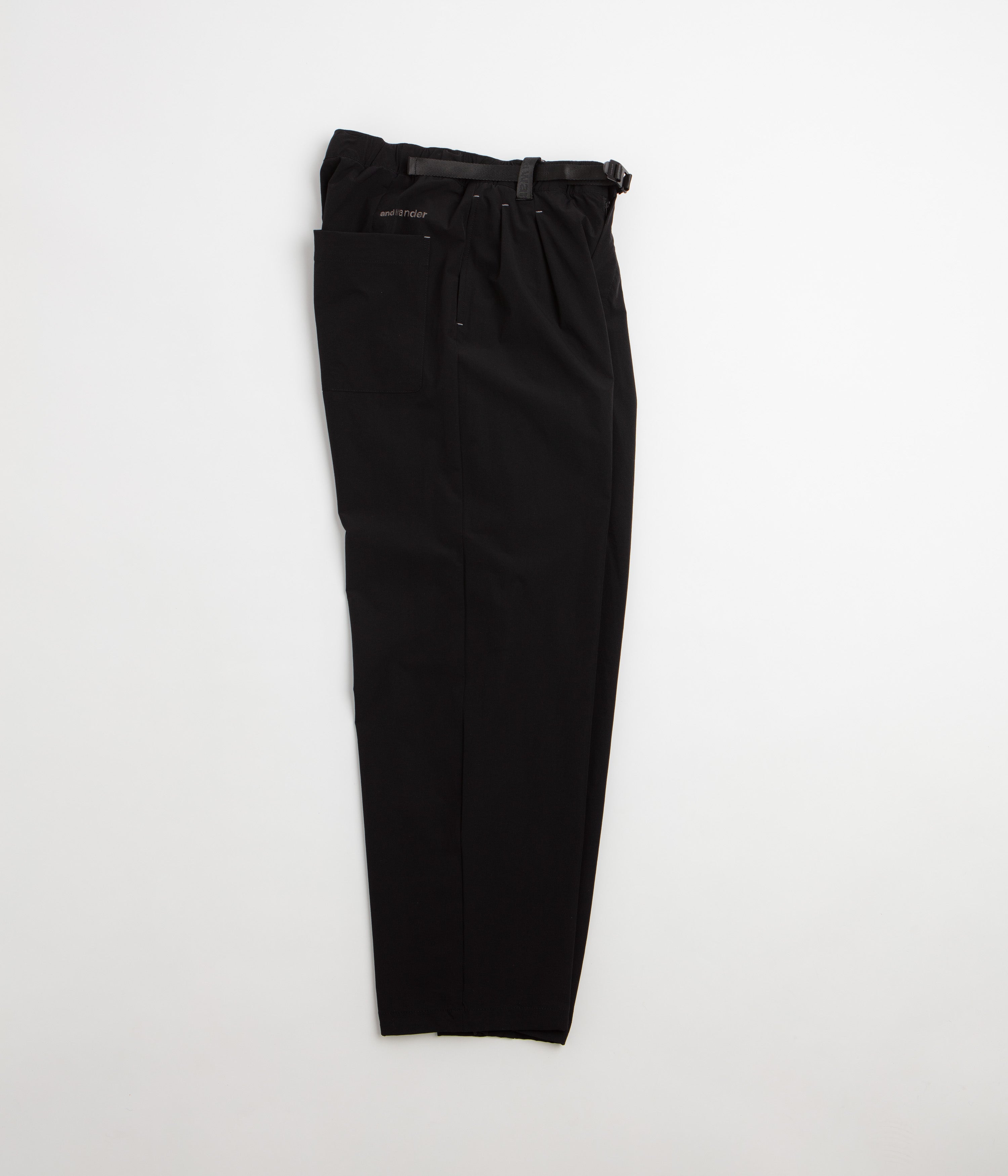 and wander Light Cloth Wide Pants - Black, view 32