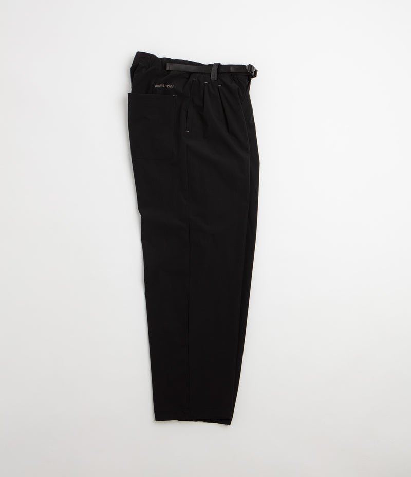 and wander Light Cloth Wide Pants - Black, view 14