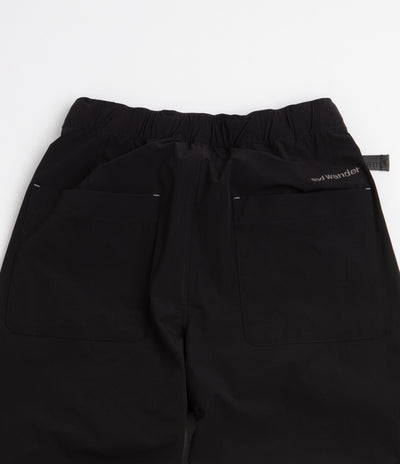 and wander Light Cloth Wide Pants - Black