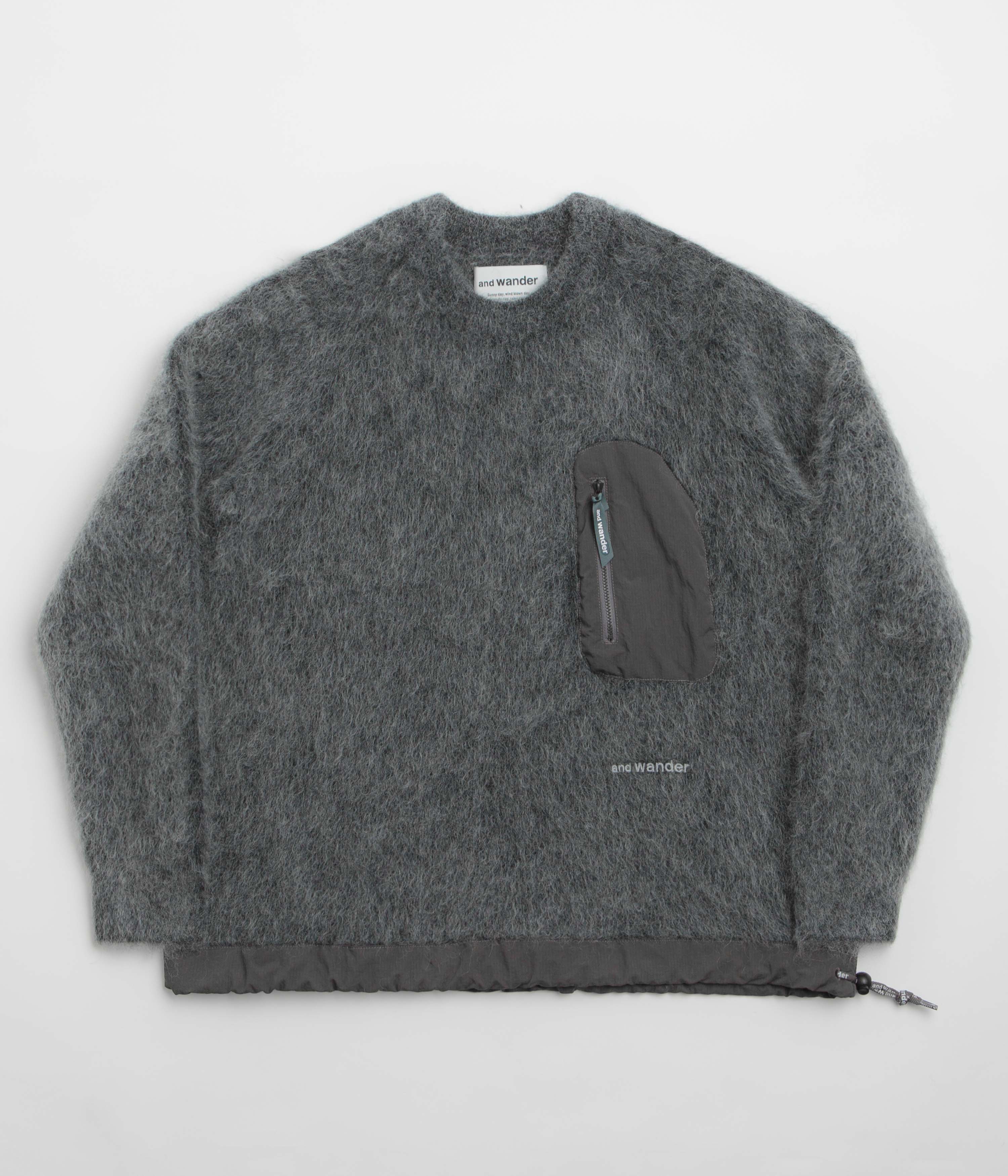 and wander Mohair Wool Sweatshirt in Grey