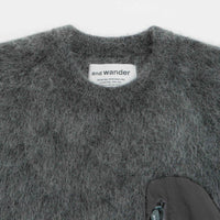 and wander Mohair Wool Sweatshirt in Grey thumbnail