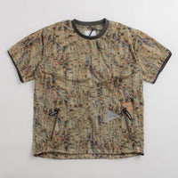 and wander Pertex Printed Wind T-Shirt in Beige thumbnail