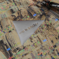 and wander Pertex Printed Wind T-Shirt in Beige thumbnail