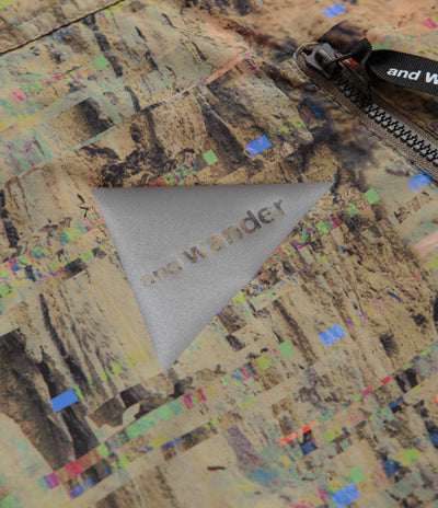 and wander Pertex Printed Wind T-Shirt in Beige