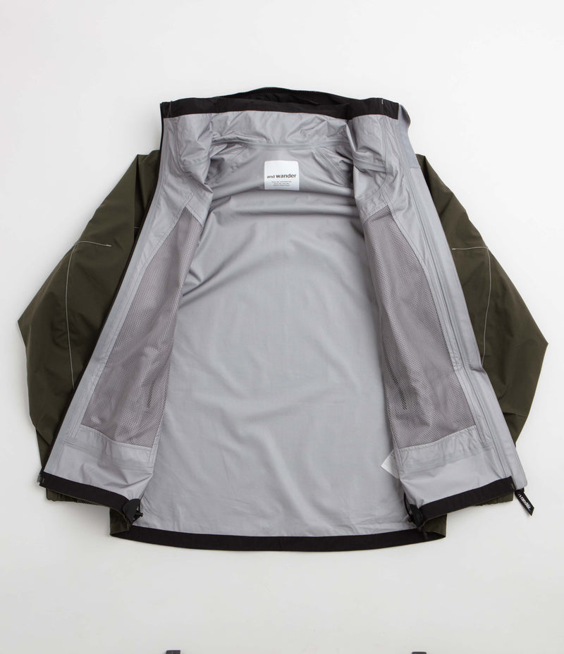 and wander Pertex Shield Rain Jacket - Khaki, view 17