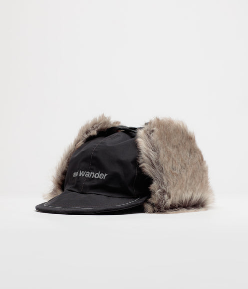 and wander Rainproof Ear Flap Cap - Black