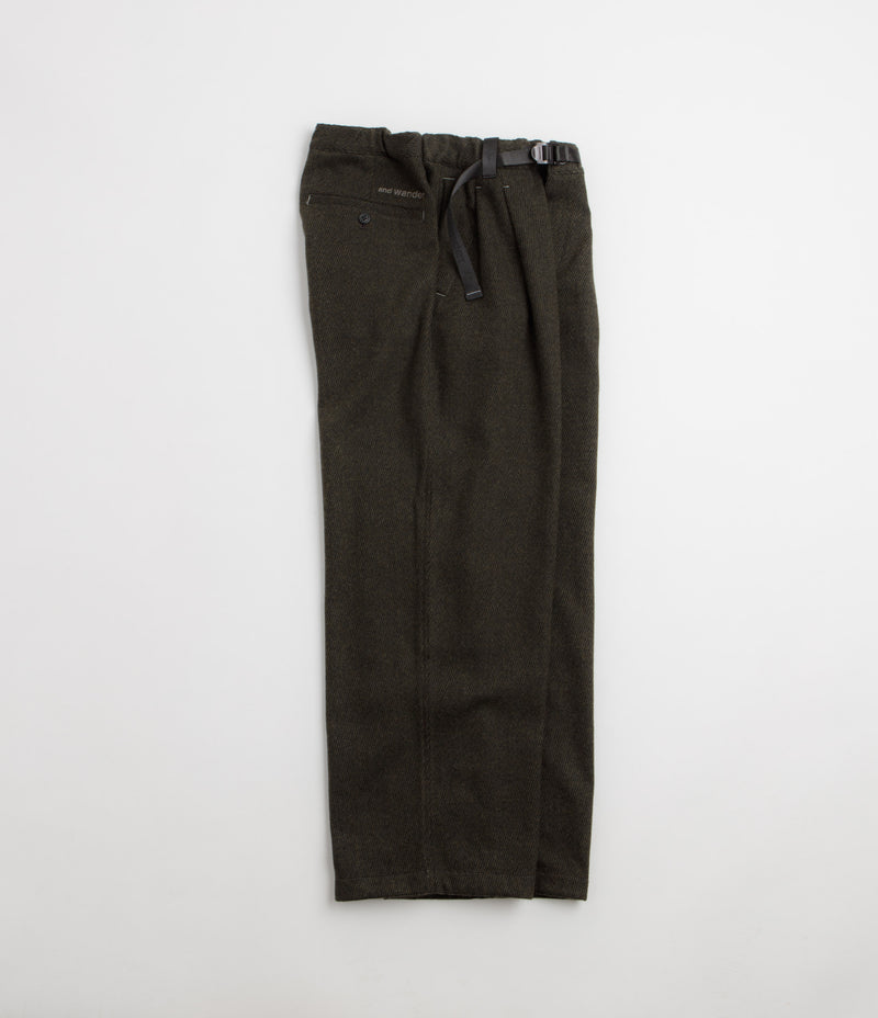 and wander Rewool Tweed Wide Pants - Khaki, view 16