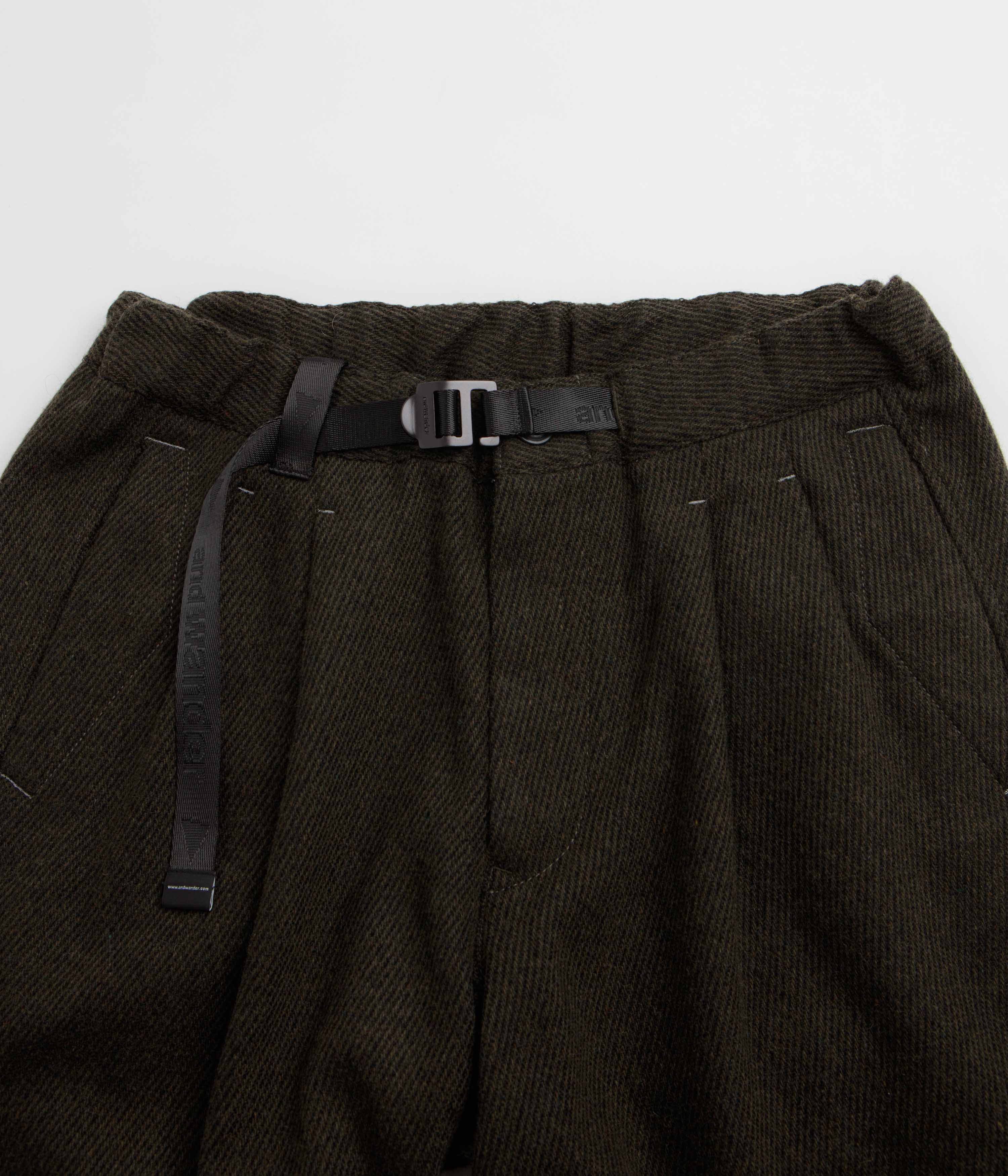 and wander Rewool Tweed Wide Pants - Khaki, view 45