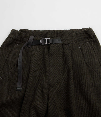 and wander Rewool Tweed Wide Pants - Khaki