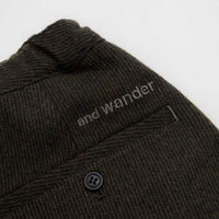 and wander Rewool Tweed Wide Pants - Khaki thumbnail