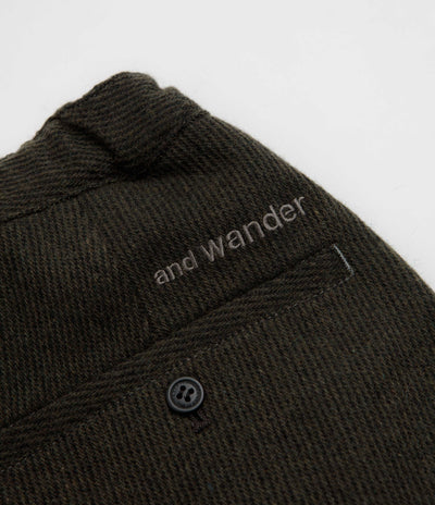 and wander Rewool Tweed Wide Pants - Khaki