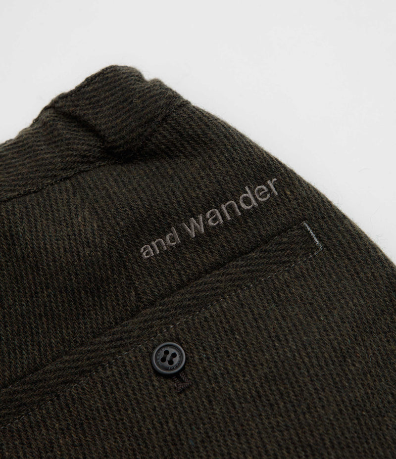 and wander Rewool Tweed Wide Pants - Khaki, view 31