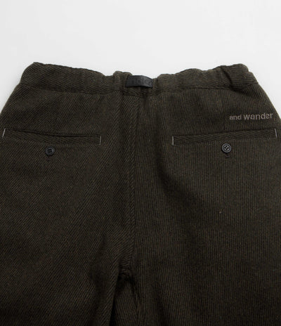 and wander Rewool Tweed Wide Pants - Khaki