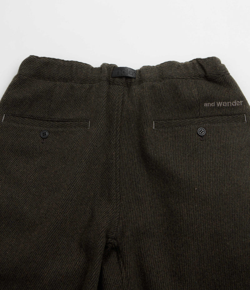 and wander Rewool Tweed Wide Pants - Khaki, view 34