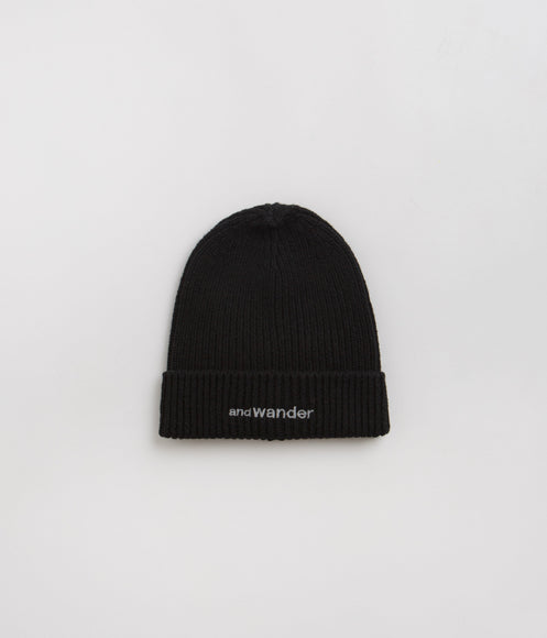 and wander Shetland Wool Beanie - Black